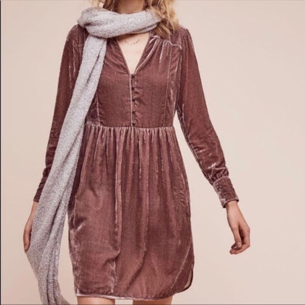 Anthropologie Holding Horses Velvet Dress